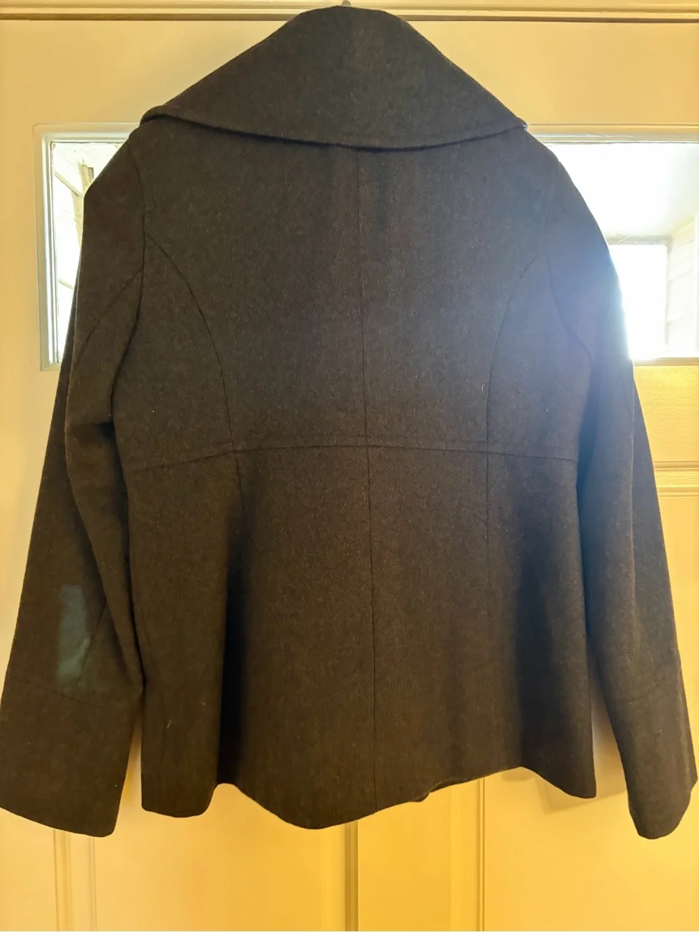 Michael Kors Dark Gray Double-Breasted Wool Peacoat